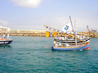 Sortie traditionnelle du 15 août pour la fête des pêcheurs au port saint ange de Port-Barcarès - Le Barcarès